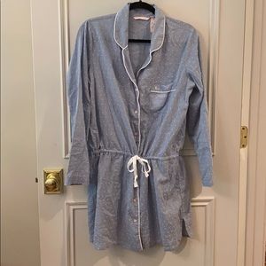NWT Victoria’ Secret Robe M Chambray Polka dot